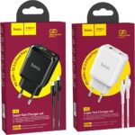 Сетевое З/У HOCO N5 1USB/Type-C 3.0A 20W PD3.0 с кабелем Type-C-Lightning белый (1/12/120)
