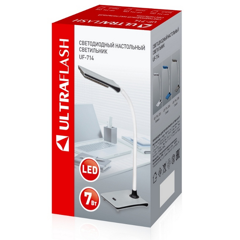 Ultraflash UF-714 C08 серый (Led наст свет-к, 7Вт) Ultraflash UF-714 C08 серый (Led наст свет-к, 7Вт)