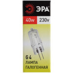 Лампочка галогенная ЭРА G4-JCD-40W-230V-CL G4 40Вт капсула теплый белый свет