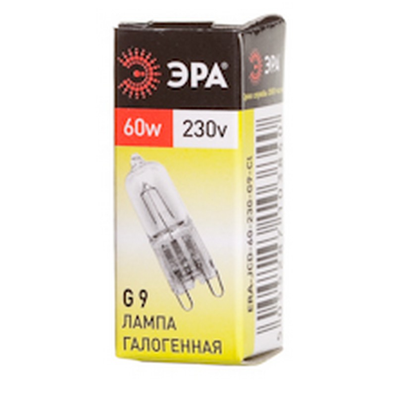 Лампочка галогенная ЭРА G9-JCD-60-230V-CL G9 60Вт капсула теплый белый свет Лампочка галогенная ЭРА G9-JCD-60-230V-CL G9 60Вт капсула теплый белый свет