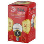 Лампочка светодиодная ЭРА RED LINE ECO LED P45-6W-827-E14 E14 / Е14 6Вт шар теплый белый свет