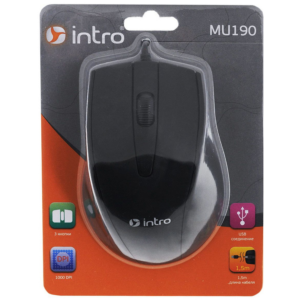 MU190 Мышь_25 Intro black USB (40/720) MU190 Мышь_25 Intro black USB (40/720)