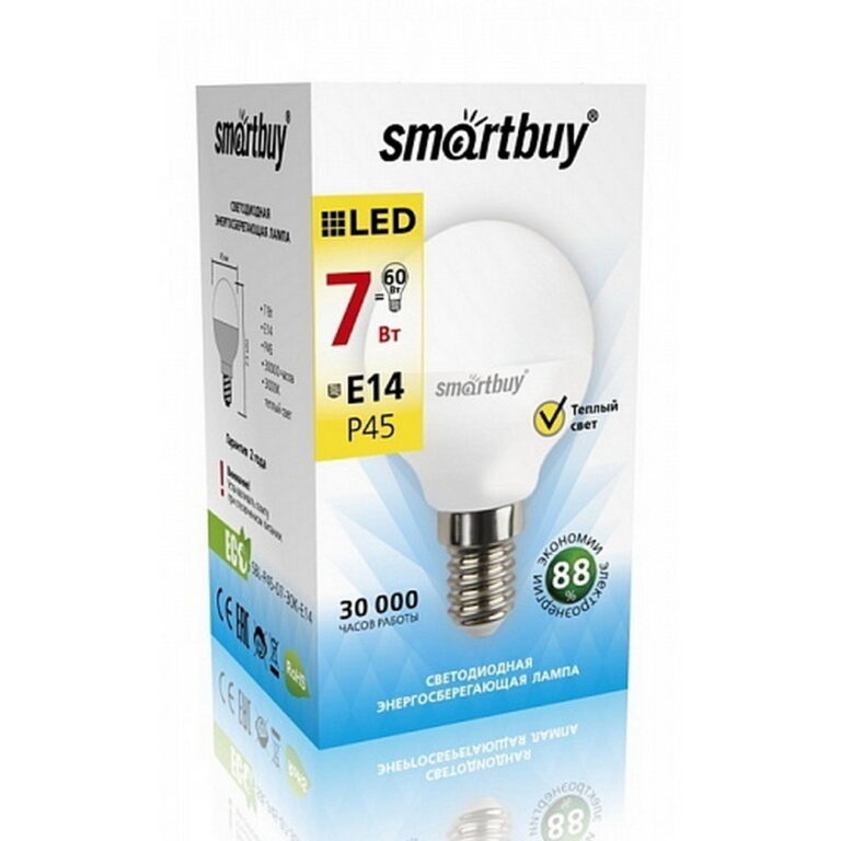 Светодиодная (LED) Лампа Smartbuy-P45-07W/3000/E14