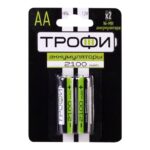 Аккумуляторы NiMH (никель-металлгидридные) Трофи HR6-2BL 2100 mAh GREEN POWER (20/240/14400)