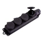Розетка Smartbuy, 4-х местная с защитными крышками каучуковая 230В, 2P+PE, 16A, IP44 (SBE-16-4-00-R)