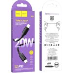 Дата-кабель USB 2.4A PD 20W для Lightning 8-pin Type-C Hoco X96 ПВХ 1м (Black)