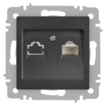 Розетка Intro Accent 6-303-07 информационная RJ45, IP20, СУ, графит