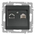 Розетка Intro Accent 6-303-07 информационная RJ45, IP20, СУ, графит