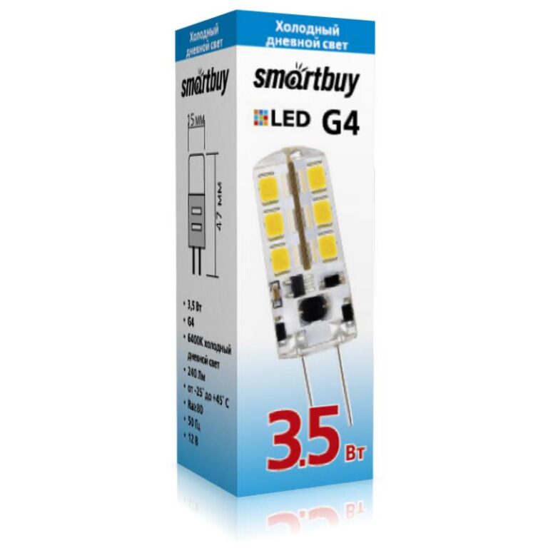 Светодиодная (LED) Лампа Smartbuy-G4-3_5W/6400/G4 (SBL-G4 3_5-64K)