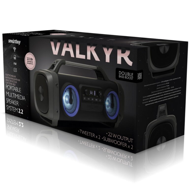 Акустическая система Smartbuy VALKYR, Bluetooth, 22 Ватт, MP3-плеер, FM-радио (1/4)