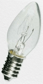 Лампа накаливания Makeeta Е12 10W 220-240V свеча для холодильников прозрачная (1/50)