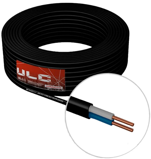 Кабель ГОСТ (2х4) ВВГ-Пнг(A)-LS черный ULC