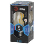 Лампочка светодиодная ЭРА F-LED P45-5W-840-E27 E27 / Е27 5Вт филамент шар нейтральный белый свет