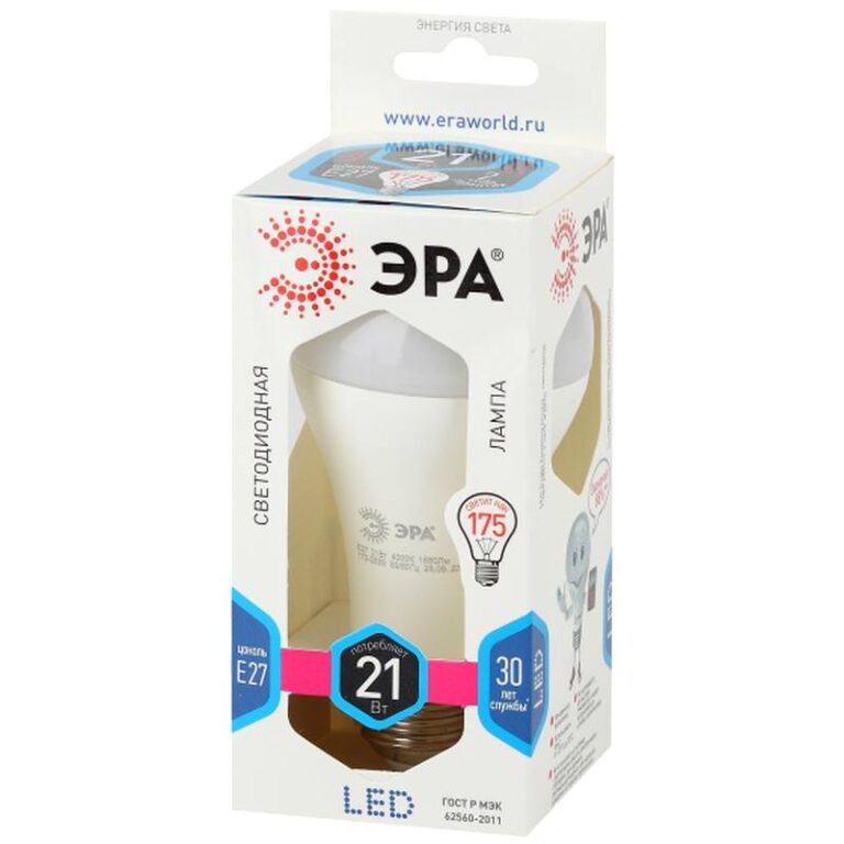 Лампочка светодиодная ЭРА STD LED A65-21W-840-E27 E27 / Е27 21Вт груша нейтральный белый свет