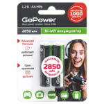 Аккумулятор бытовой GoPower R6 AA BL2 NI-MH 2850mAh (2/50/200)