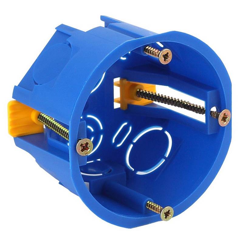 Коробка установочная ЭРА KUP-68-45-blue синяя 68х45мм для полых стен саморезы пластиковые лапки IP20 Коробка установочная ЭРА KUP-68-45-blue синяя 68х45мм для полых стен саморезы пластиковые лапки IP20