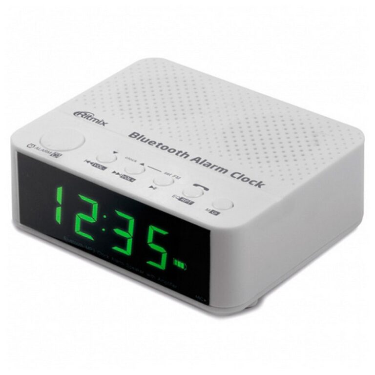 Радиочасы RITMIX RRC-818 WHITE (1/20)  с функцией  Bluetooth, Разъём для карт памяти microSD, Встроенный микрофон, эквалайзер, будильник, Handsfree,