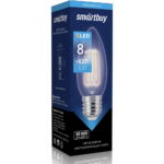 Светодиодная (LED) FIL Лампа Smartbuy-C37-8W/4000/E27 (SBL-C37F-8-40K-E27)
