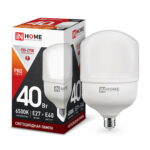 Лампа сд LED-HP-PRO 40Вт 230В Е27 с адаптером E40 6500К 3800Лм IN HOME