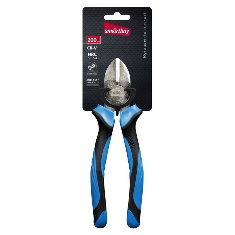Кусачки (бокорезы) 200 мм, 2х-комп. рукоятка, СR-V сталь, HRC>51, Smartbuy Tools/6/60