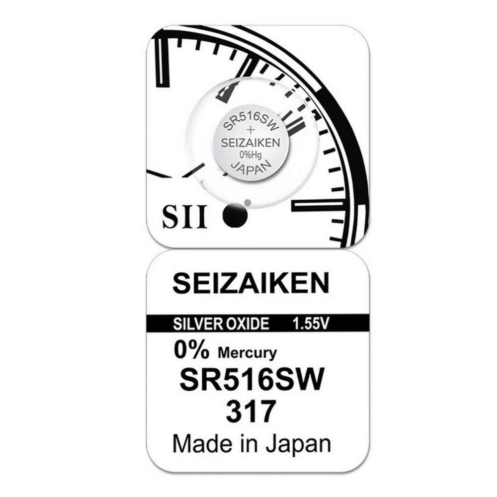 Батарейка SEIZAIKEN 317 (SR516SW) Silver Oxide 1.55V (10/100) Батарейка SEIZAIKEN 317 (SR516SW) Silver Oxide 1.55V (10/100)