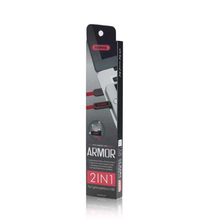 USB Кабель REMAX Armor 2in1 (Micro-Iphone 5/6/7/SE) 1M RC-067t Красный
