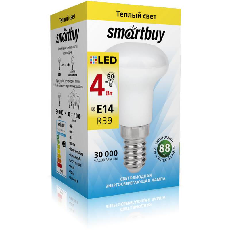 Светодиодная (LED) Лампа Smartbuy-R39-04W/3000/E14 (SBL-R39-04-30K-E14) Светодиодная (LED) Лампа Smartbuy-R39-04W/3000/E14 (SBL-R39-04-30K-E14)