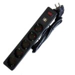 Сетевой фильтр с USB, 10А, 2 200 Вт, 5 розеток, длина 1,8 м, черный (SBSP-18U-K)/45