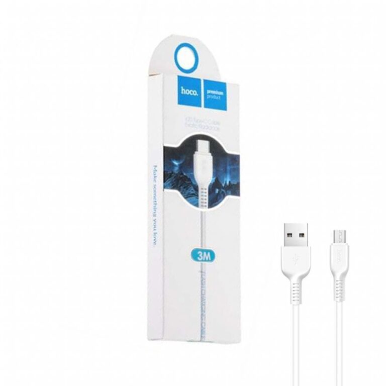 Кабель USB - Type-C HOCO X20, 3.0м, круглый, 2.1A, силикон, цвет: белый