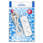 Удлинитель Smartbuy, 3 гнезда 3 метра 6А/1,35кВт без заземления ШВВП 2х0,75 (SBE-10-3-03-F)/60