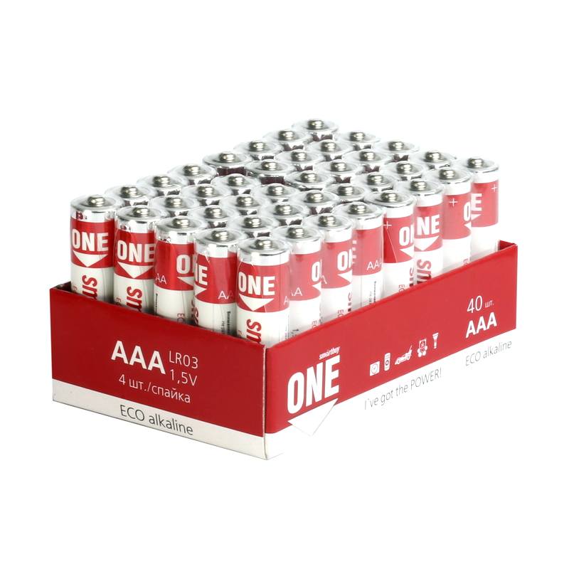Батарейка алкалиновая Smartbuy ONE LR03/40 bulk (40/960) (SOBA-3A40S-Eco) Батарейка алкалиновая Smartbuy ONE LR03/40 bulk (40/960) (SOBA-3A40S-Eco)