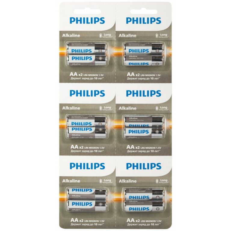 Батарейки Philips LR6A12S/51 АА алкалиновые 1,5v 2х6 шт. LR6,2BL Entry (12/72/216/14688)