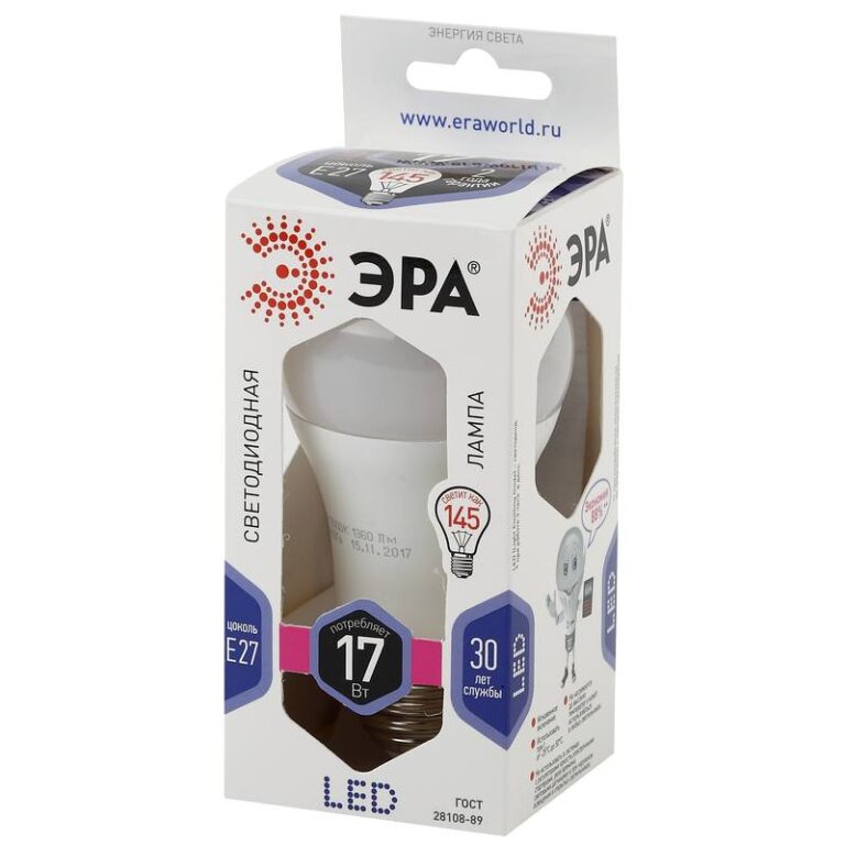 Лампочка светодиодная ЭРА STD LED A60-17W-860-E27 E27 / Е27 17Вт груша холодный дневной свет