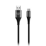 Кабель SMARTBUY USB - Type C, черный, в рез.оплет. Gear, мет. након, 1м,