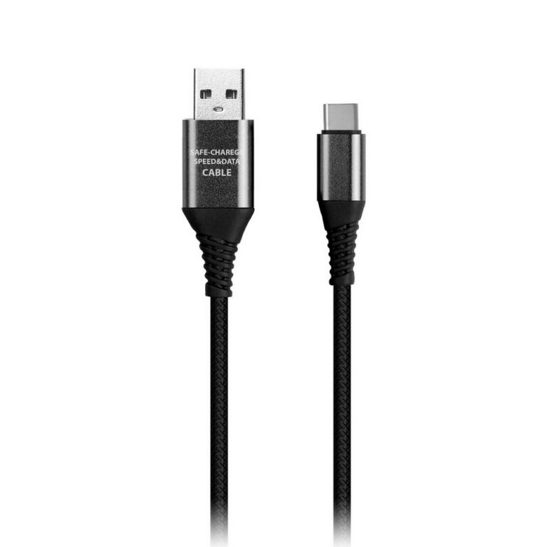 Кабель SMARTBUY USB - Type C, черный, в рез.оплет. Gear, мет. након, 1м,