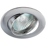 KL1A CH Светильник ЭРА литой простой пов. MR16,12V/220V, 50W хром (100/3000)