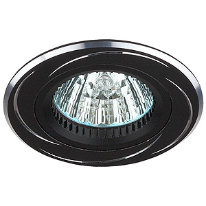 KL34 AL/BK Светильник ЭРА алюминиевый MR16,12V/220V, 50W черный/хром (50/2700)