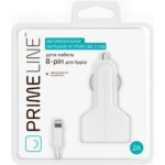 АЗУ 2 USB, 2.1A, дата кабель 30-pin, белый, Prime Line 2214