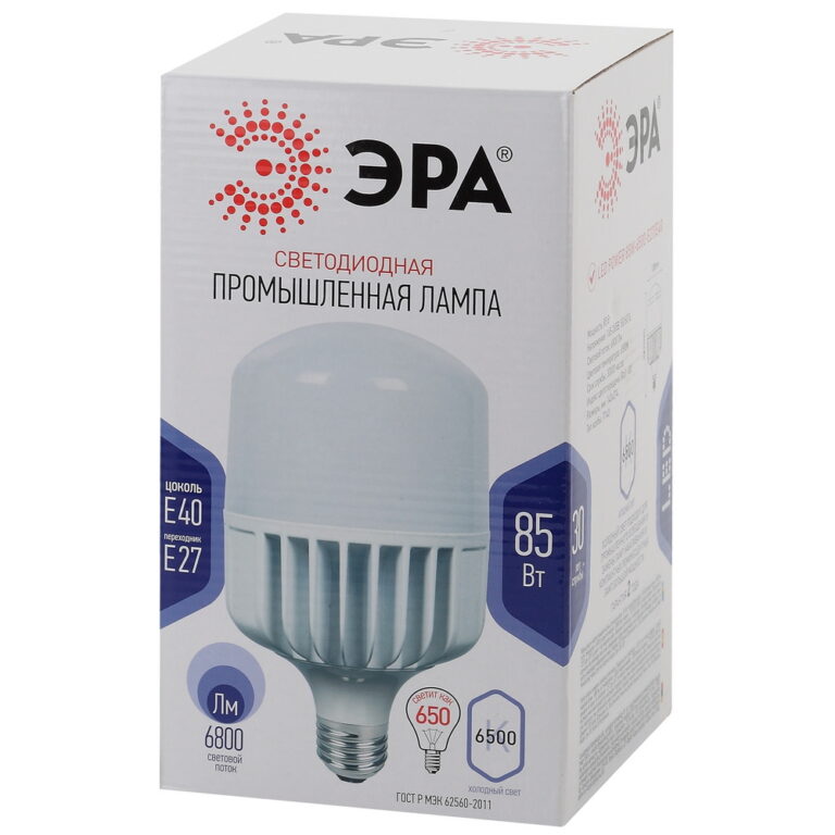 Лампа светодиодная ЭРА STD LED POWER T140-85W-6500-E27/E40 Е27 / Е40 85Вт колокол холодный дневной свет