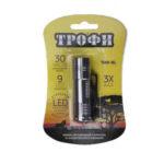 Светодиодный фонарь Трофи TM9-BL ручной на батарейках алюминиевый
