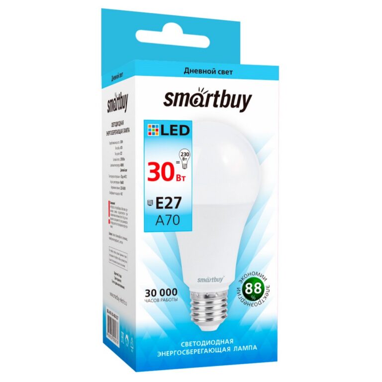 Светодиодная (LED) Лампа Smartbuy-A70-30W/4000/E27 (SBL-A70-30-40K-E27)