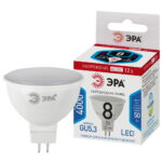 Лампочка светодиодная ЭРА STD LED MR16-8W-12V-840-GU5.3 GU5.3 8 Вт софит нейтральный белый свет