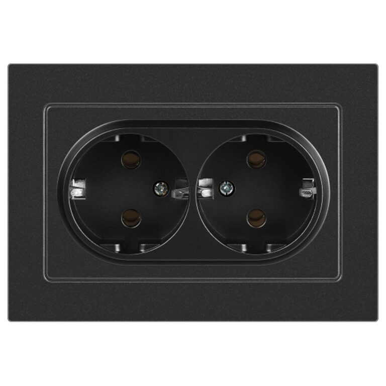 Розетка Intro Accent 6-205-07 , 2X2P+E Schuko, 16А-250В, IP20, СУ, AL/CU, графит