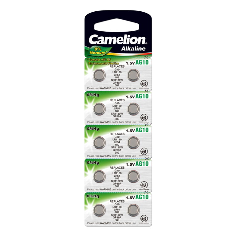 Батарейка Camelion G10  BL-10 Mercury Free (AG10-BP10(0%Hg), 389A/LR1130/189 батарейка для часов)