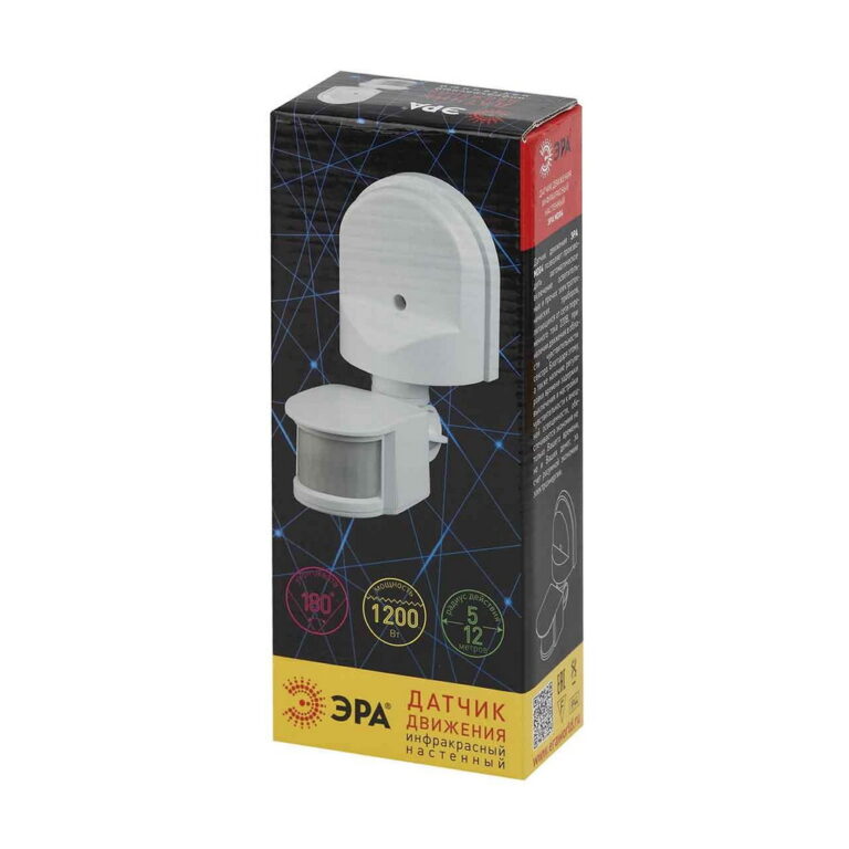 Датчик движения ЭРА MD 04 настенный 1200 Вт 6м IP44
