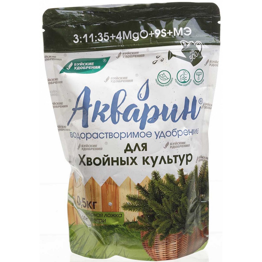 Удобрение для Хвойных культур дой-пак 500 гр АКВАРИН (БХЗ) Удобрение для Хвойных культур дой-пак 500 гр АКВАРИН (БХЗ)