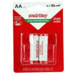Аккумулятор NiMh Smartbuy AA/2BL 2500 mAh (24/240) (SBBR-2A02BL2500)