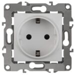 12-2111-01 ЭРА Розетка 2P+E Schuko, 16A-250В, IP20, винт, Эра12, белый (10/100/2100)