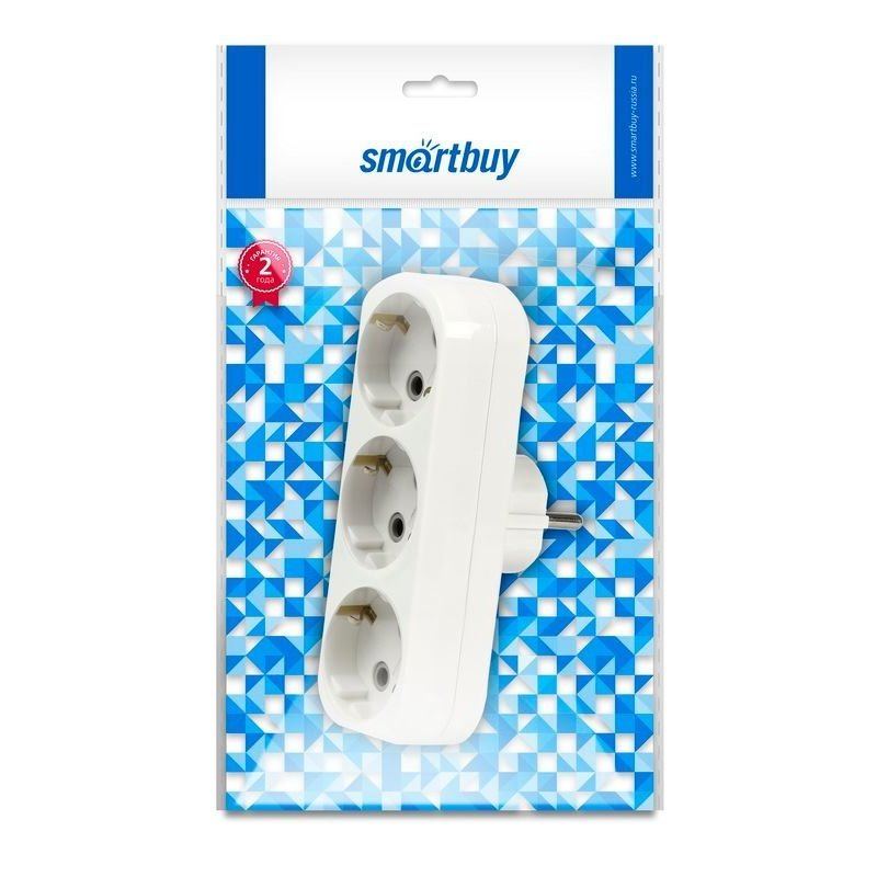 Разветвитель Smartbuy, 3 гнезда с заземлением плоский 16А 250B (SBE-16-A02-3z) Разветвитель Smartbuy, 3 гнезда с заземлением плоский 16А 250B (SBE-16-A02-3z)