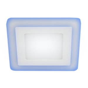 LED 4-6 BL Светильник ЭРА светодиодный квадратный c cиней подсветкой LED 6W 220V 4000K (40/960)